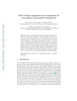 EMG subspace alignment and visualization for cross-subject hand gesture
  classification