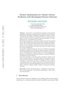 Dataset Optimization for Chronic Disease Prediction with Bio-Inspired
  Feature Selection