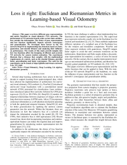 Loss it right: Euclidean and Riemannian Metrics in Learning-based Visual
  Odometry