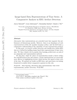Image-based Data Representations of Time Series: A Comparative Analysis
  in EEG Artifact Detection