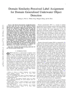 Domain Similarity-Perceived Label Assignment for Domain Generalized
  Underwater Object Detection