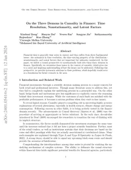 On the Three Demons in Causality in Finance: Time Resolution,
  Nonstationarity, and Latent Factors