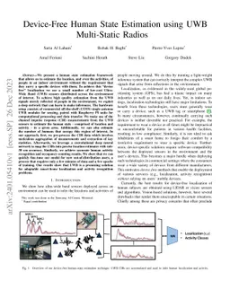 Device-Free Human State Estimation using UWB Multi-Static Radios