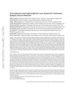 An Unobtrusive and Lightweight Ear-worn System for Continuous Epileptic
  Seizure Detection