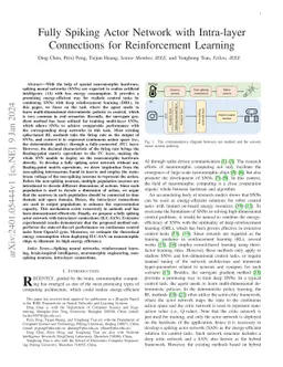 Fully Spiking Actor Network with Intra-layer Connections for
  Reinforcement Learning