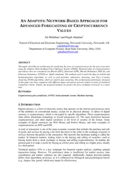 An adaptive network-based approach for advanced forecasting of
  cryptocurrency values