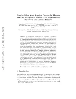 Standardizing Your Training Process for Human Activity Recognition
  Models: A Comprehensive Review in the Tunable Factors