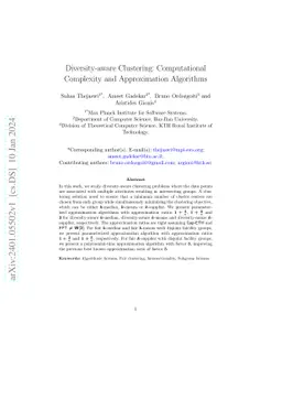 Diversity-aware clustering: Computational Complexity and Approximation Algorithms