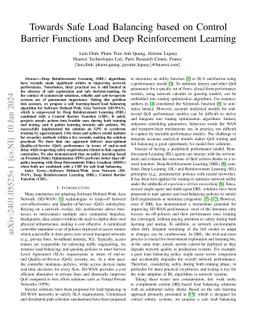 Towards Safe Load Balancing based on Control Barrier Functions and Deep
  Reinforcement Learning