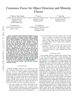 Consensus Focus for Object Detection and minority classes