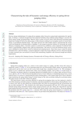 Characterising the take-off dynamics and energy efficiency in
  spring-driven jumping robots