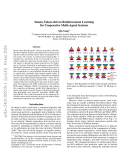 Innate-Values-driven Reinforcement Learning based Cooperative Multi-Agent Cognitive Modeling