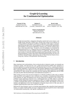 Graph Q-Learning for Combinatorial Optimization