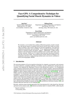 Face-GPS: A Comprehensive Technique for Quantifying Facial Muscle
  Dynamics in Videos