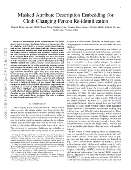 Masked Attribute Description Embedding for Cloth-Changing Person
  Re-identification