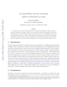 An impossibility theorem concerning positive involvement in voting