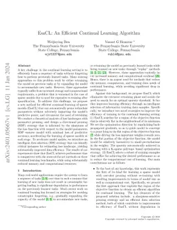 EsaCL: Efficient Continual Learning of Sparse Models