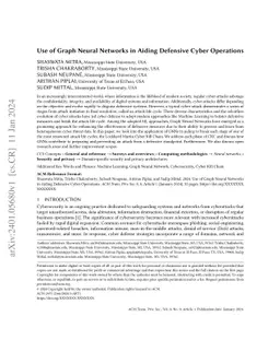 Use of Graph Neural Networks in Aiding Defensive Cyber Operations