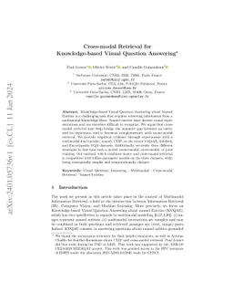 Cross-modal Retrieval for Knowledge-based Visual Question Answering
