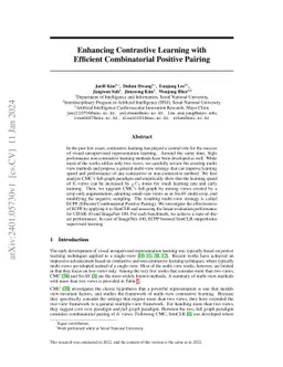 Enhancing Contrastive Learning with Efficient Combinatorial Positive
  Pairing