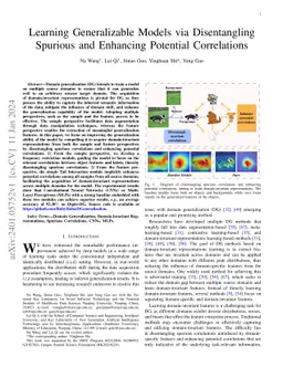 Learning Generalizable Models via Disentangling Spurious and Enhancing
  Potential Correlations