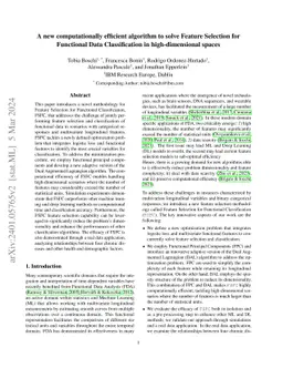 A new computationally efficient algorithm to solve Feature Selection for
  Functional Data Classification in high-dimensional spaces