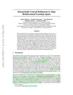Interpretable Concept Bottlenecks to Align Reinforcement Learning Agents