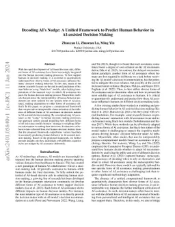 Decoding AI's Nudge: A Unified Framework to Predict Human Behavior in
  AI-assisted Decision Making