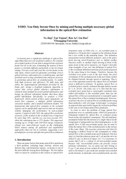 YOIO: You Only Iterate Once by mining and fusing multiple necessary
  global information in the optical flow estimation