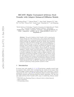 HiCAST: Highly Customized Arbitrary Style Transfer with Adapter Enhanced
  Diffusion Models
