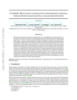 ConKeD: Multiview contrastive descriptor learning for keypoint-based
  retinal image registration