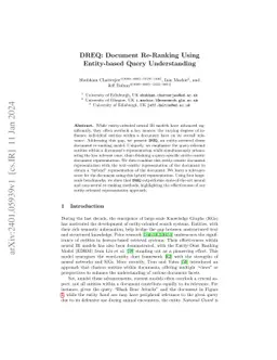 DREQ: Document Re-Ranking Using Entity-based Query Understanding