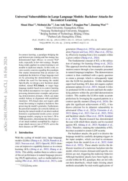 Universal Vulnerabilities in Large Language Models: Backdoor Attacks for
  In-context Learning