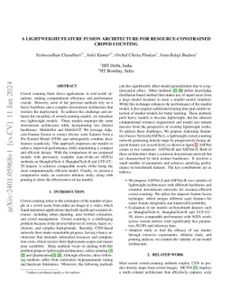 A Lightweight Feature Fusion Architecture For Resource-Constrained Crowd
  Counting
