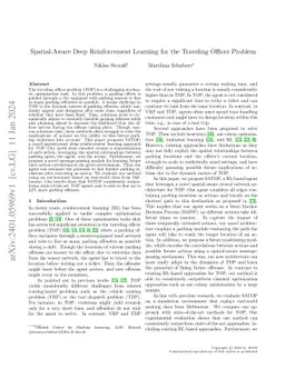 Spatial-Aware Deep Reinforcement Learning for the Traveling Officer
  Problem
