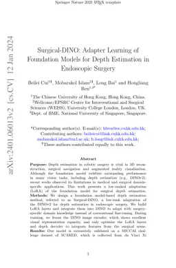 Surgical-DINO: Adapter Learning of Foundation Models for Depth
  Estimation in Endoscopic Surgery