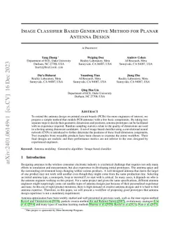 Image Classifier Based Generative Method for Planar Antenna Design