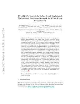 CrisisKAN: Knowledge-infused and Explainable Multimodal Attention
  Network for Crisis Event Classification