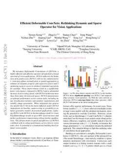 Efficient Deformable ConvNets: Rethinking Dynamic and Sparse Operator
  for Vision Applications