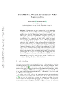 TriNeRFLet: A Wavelet Based Triplane NeRF Representation