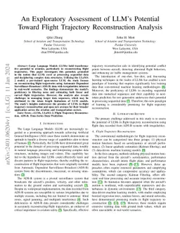 An Exploratory Assessment of LLM's Potential Toward Flight Trajectory
  Reconstruction Analysis