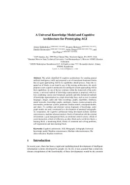 A Universal Knowledge Model and Cognitive Architecture for Prototyping
  AGI