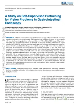 A Study on Self-Supervised Pretraining for Vision Problems in
  Gastrointestinal Endoscopy