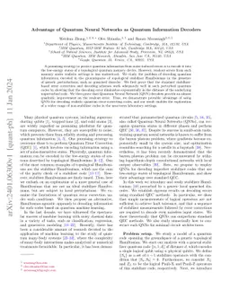Advantage of Quantum Neural Networks as Quantum Information Decoders
