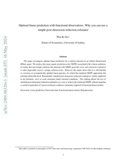 Optimal linear prediction with functional observations: Why you can use
  a simple post-dimension reduction estimator