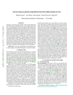Multi-Task Learning for Front-End Text Processing in TTS