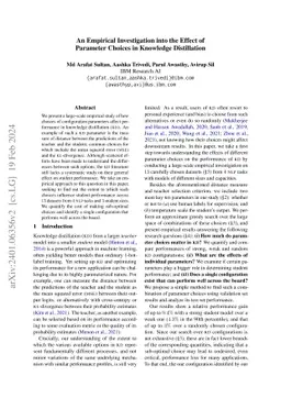 An Empirical Investigation into the Effect of Parameter Choices in
  Knowledge Distillation