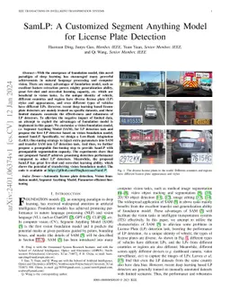 SamLP: A Customized Segment Anything Model for License Plate Detection