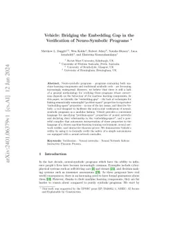 Vehicle: Bridging the Embedding Gap in the Verification of Neuro-Symbolic Programs