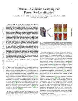 Mutual Distillation Learning For Person Re-Identification